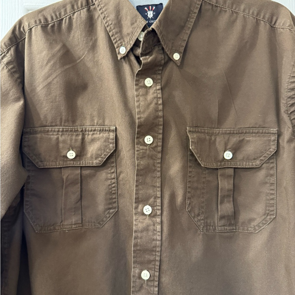 Ivy Crew Long sleeves, Chocolate Brown, Large button up dress shirt